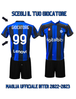kit Maglia Inter Barella 23 ufficiale replica 2022/2023 con pantaloncino nero 
